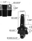 Volvo leaf spring hanger MV96731 measurements.