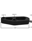 Volvo lower shock bracket MV1647 measurements.