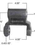 Bluebird front leaf spring shackle measurements.
