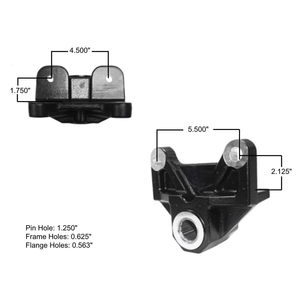 Freightliner leaf spring hanger M1926 measurements.