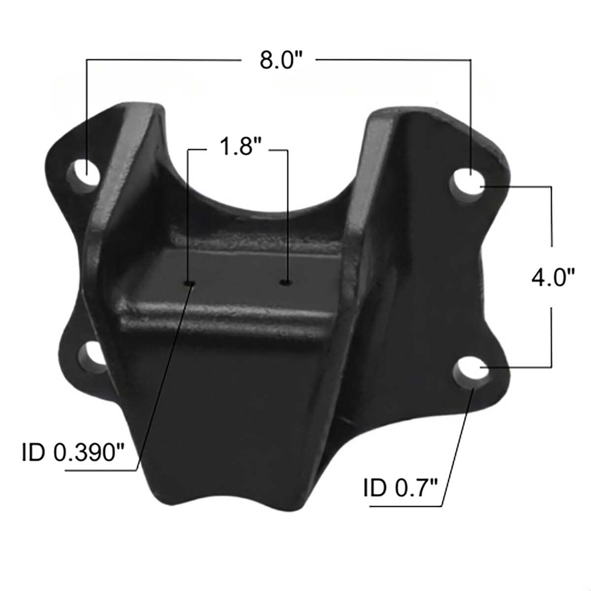 Freightliner leaf spring hanger M1717 measurements.