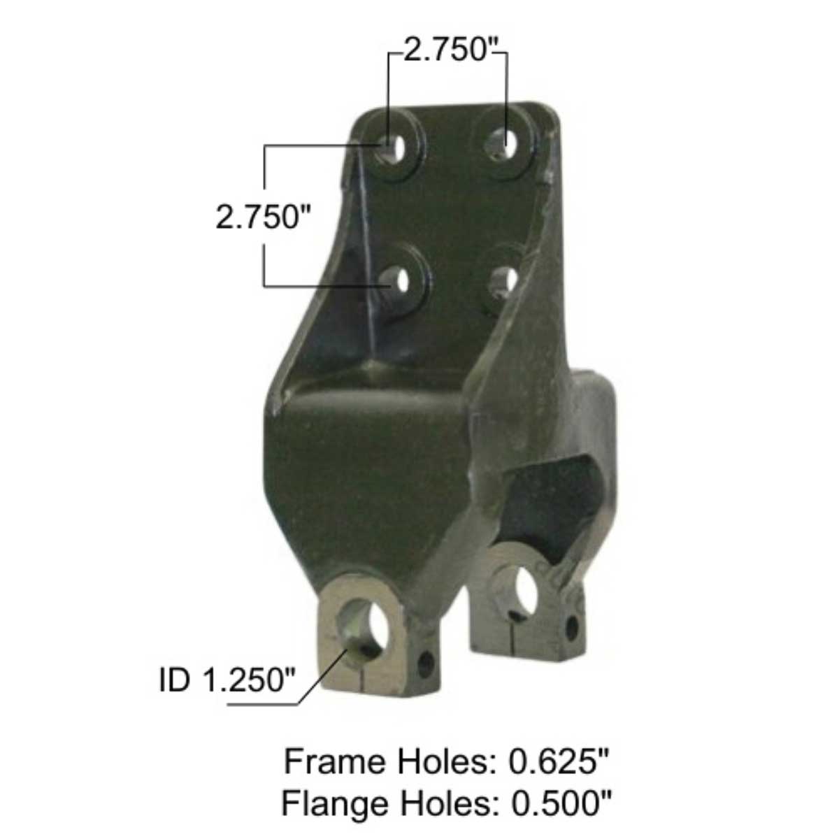 International leaf spring hanger M1716 measurements.