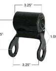 International front leaf spring shackle M1112 measurements.