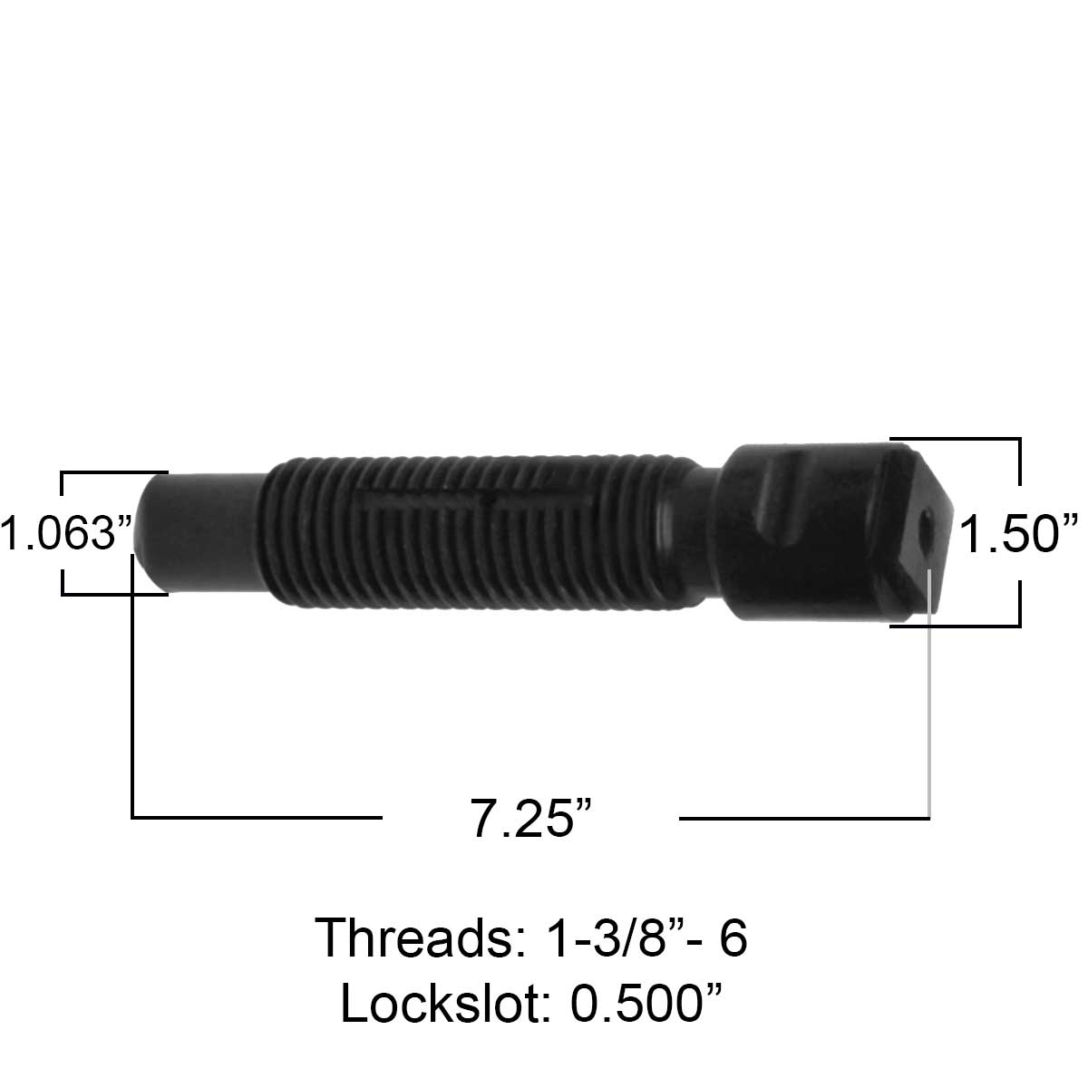 International shackle pin M5160 measurements.