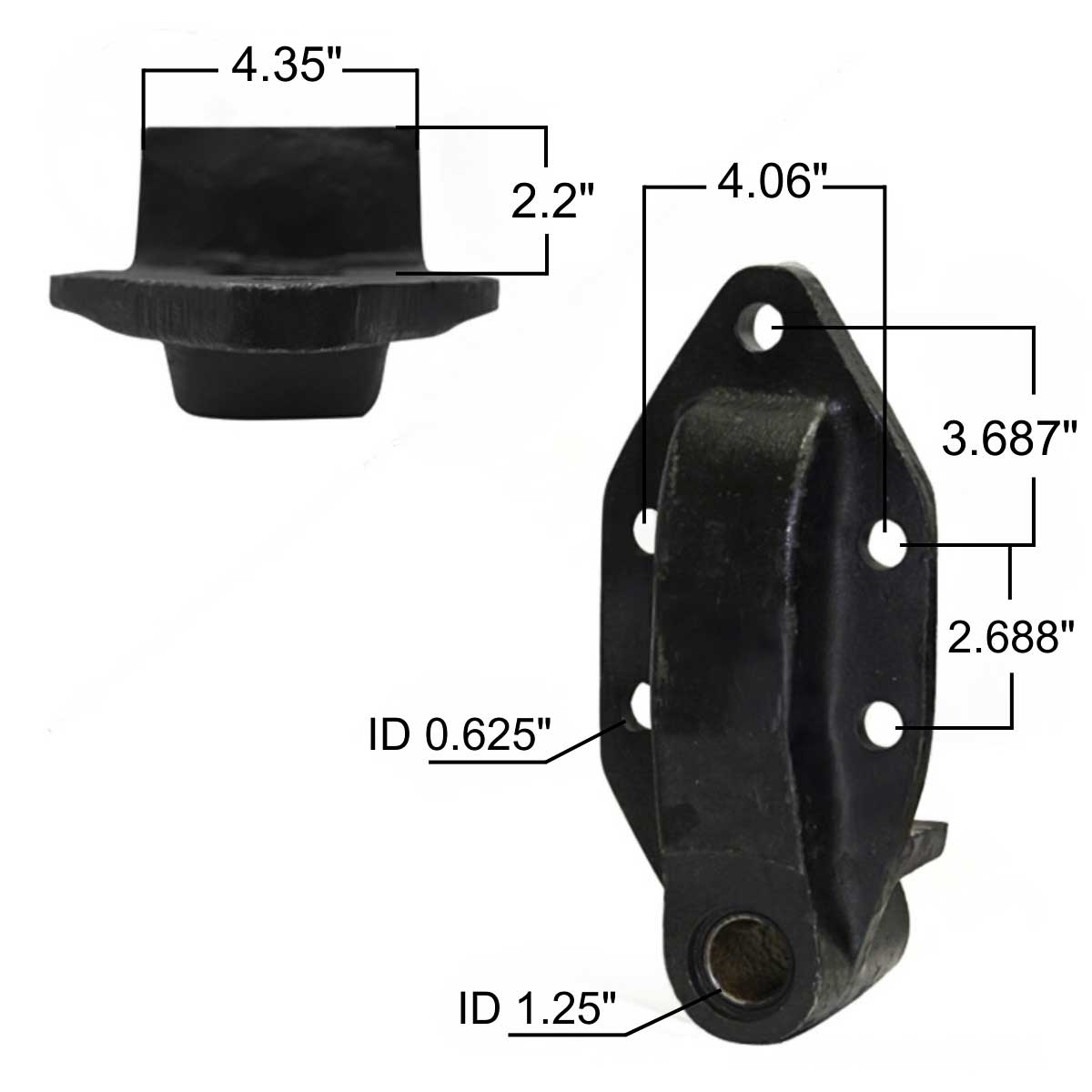 Peterbilt leaf spring hanger M1314 measurements.
