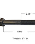 Universal leaf spring bolt M4884 measurements.