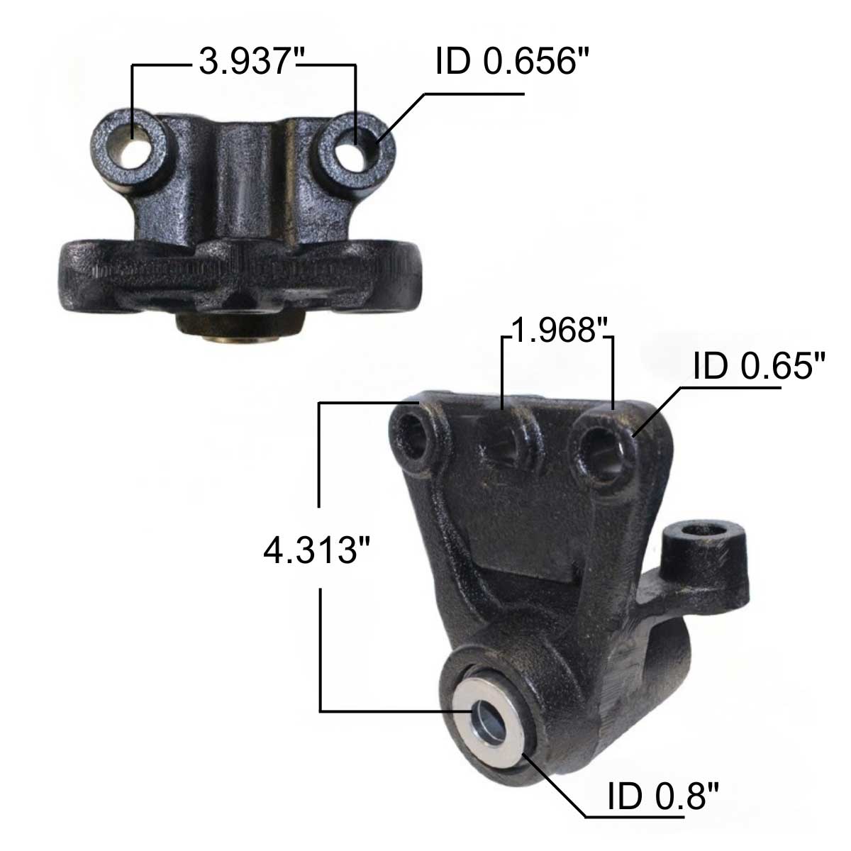 Volvo leaf spring hanger MV1637 measurements.