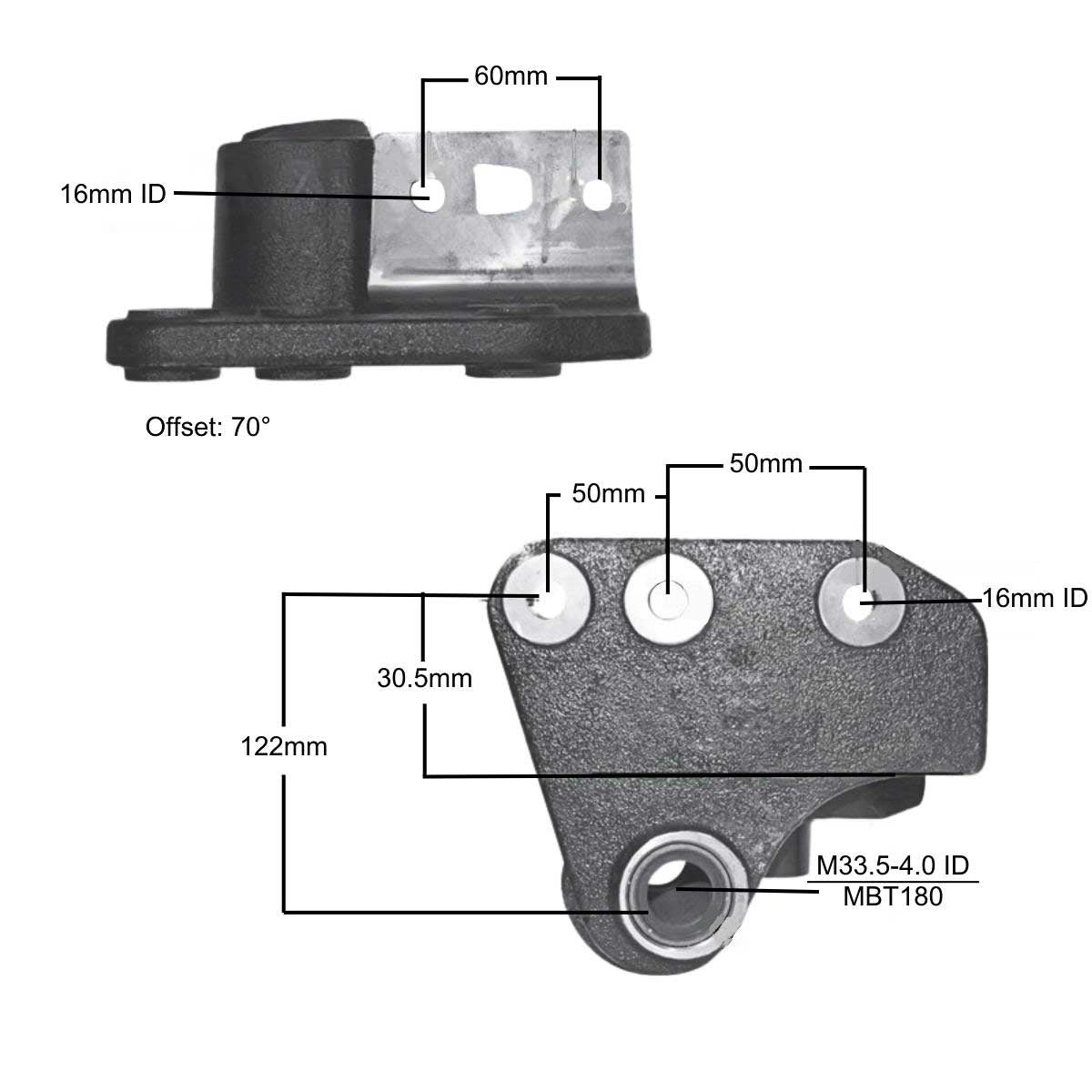 Volvo leaf spring hanger MV96706 measurements.