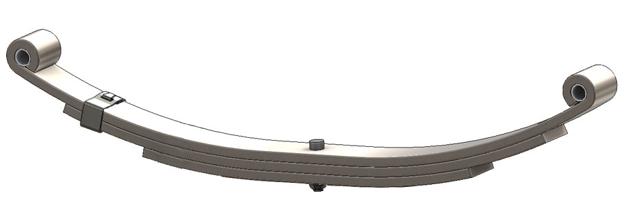 Trailer leaf spring, part numbers 4332-13L and UNA-216, durable suspension component for trailer applications.